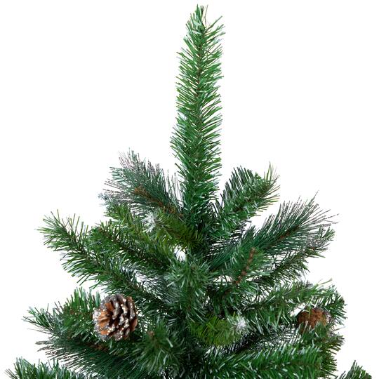 Northlight 12ft. Unlit Green Full Two-Tone Buckeye Glittered Pine & Pinecones Artificial Christmas Tree